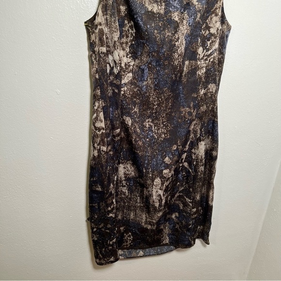 Adrianna Papell Sleeveless Sheath Dress Brown Ruffle - Picture 11 of 12